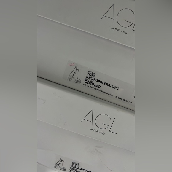 AGL Black Chunky Ankle Boots with Platform - Picture 8 of 11